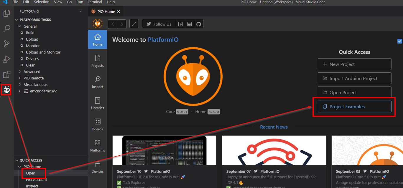 PIO Node MCU - Beispiel Projekt