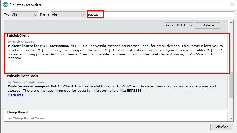 PubSubClient Bibliothek