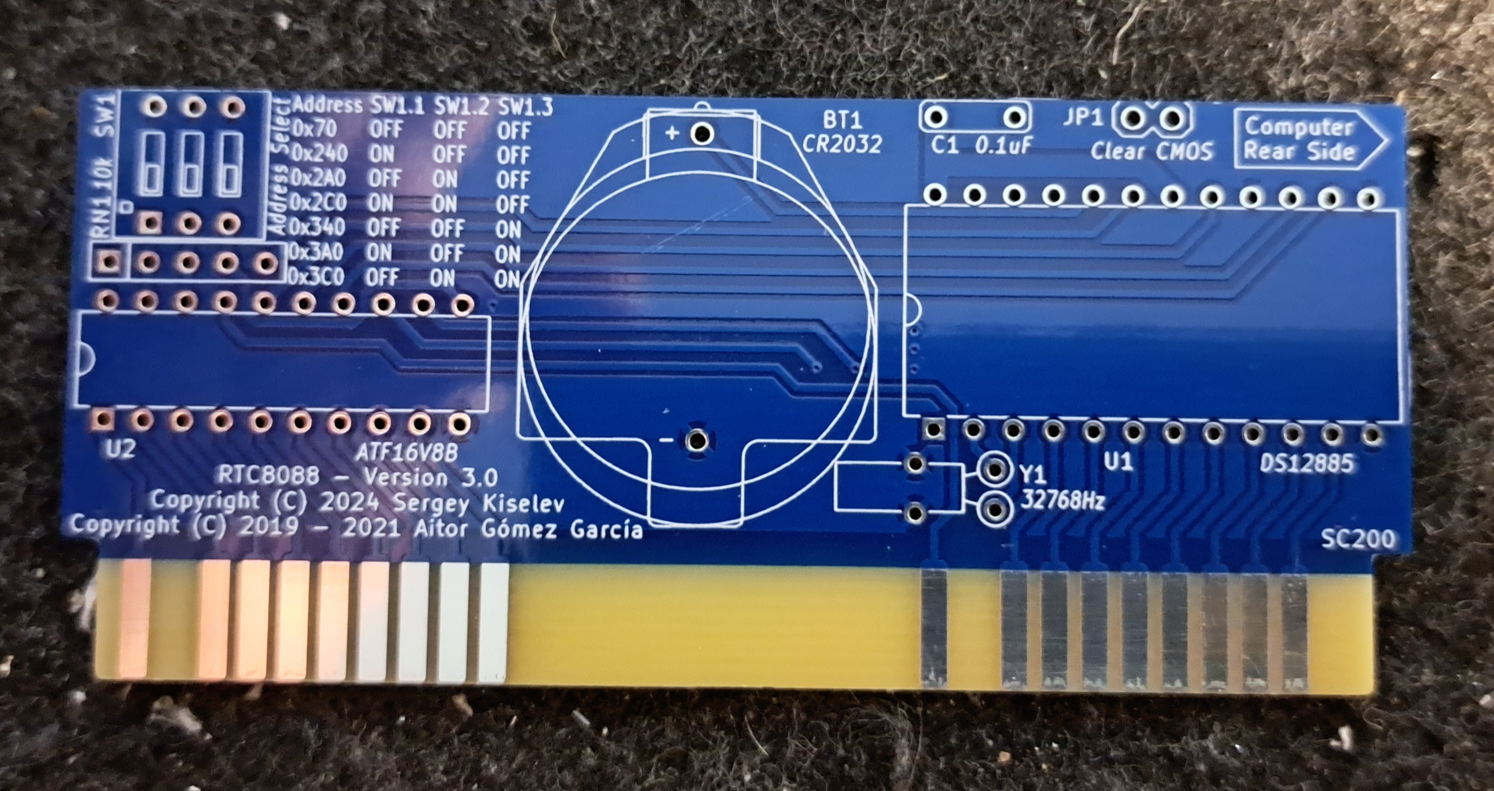 RTC8088 - Platine Photo Vorderseite
