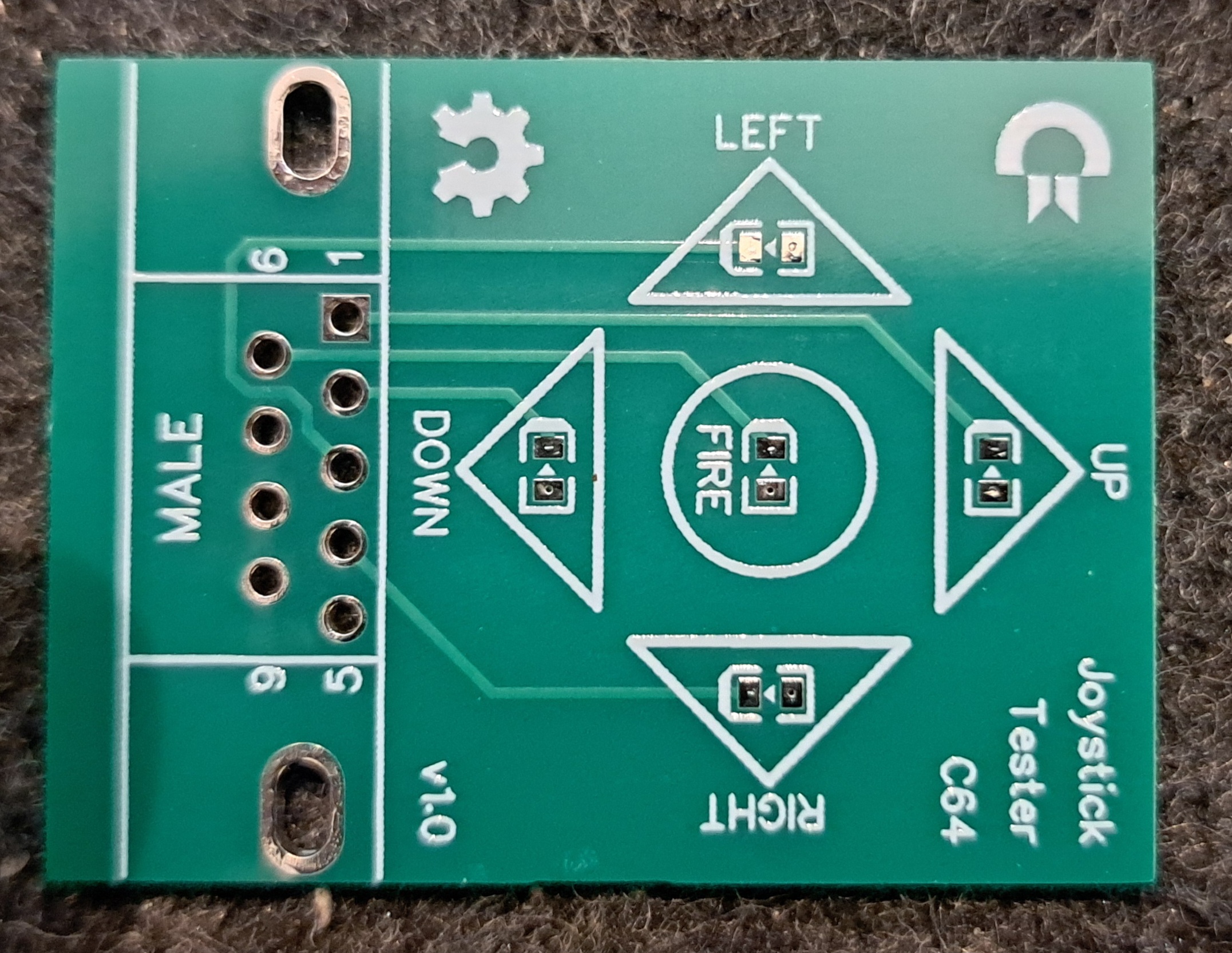 Sub-D 9 Joystick Tester -  Platine Oberseite