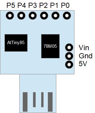 Digispark Rev.3 retten - Schematische Zeichnung