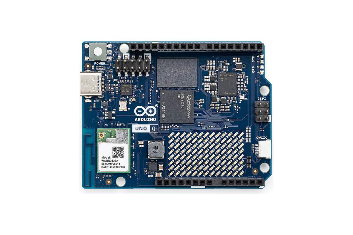 Arduino UNO Q (Bild: Arduino, store.arduino.cc, mit weißem Rand ins Querformat gesetzt)