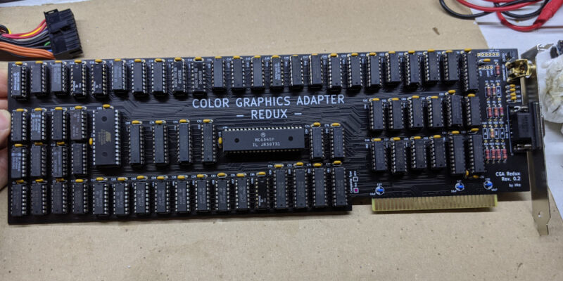 CGA Redux, bestückte Platine (Bild: hkzlab, GitHub hkzlab/CGA_Redux, CC BY-NC-SA 4.0)