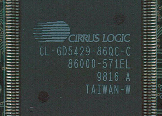 Cirrus Logic CL-GD5429, der Grafikchip dieser Karte, hier auf einer STEbus-Platine (Bild: SpareHeadOne, Wikimedia Commons, CC BY-SA 4.0)