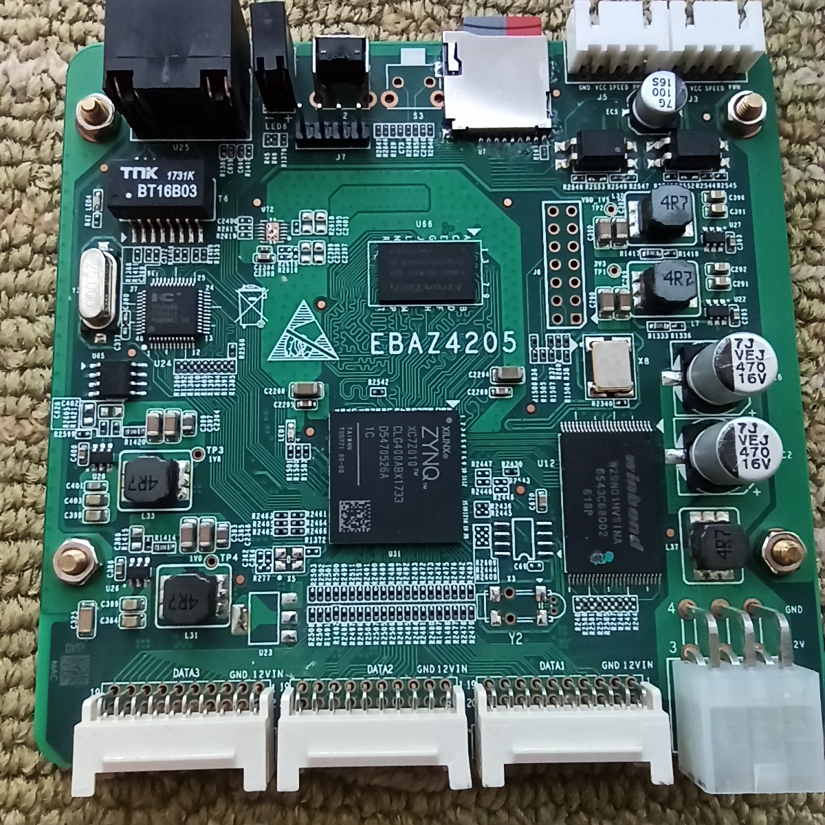 EBAZ4205 Zynq-7010 Board, Oberseite (Bild: xjtuecho, github.com/xjtuecho/EBAZ4205, MIT-Lizenz)