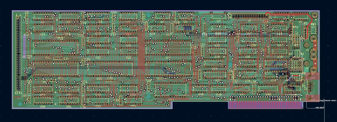 Platinenlayout der IBM-EGA-Karte als KiCad-Referenzlayout