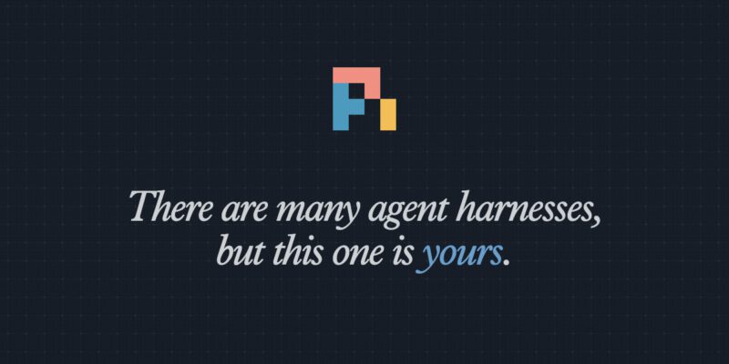 Pi-Logo mit dem Slogan ‚There are many agent harnesses, but this one is yours.‘ (Bild: pi.dev)