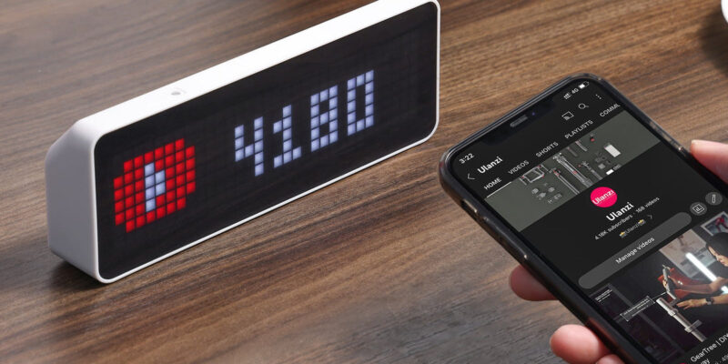 Ulanzi TC001 Smart Pixel Clock mit Follower-Anzeige (Bild: Ulanzi, ulanzi.com)